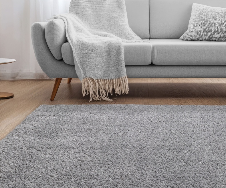Outdoor area rug carpet textile texture design. LUXURY SHAGGY GREY - Image 1