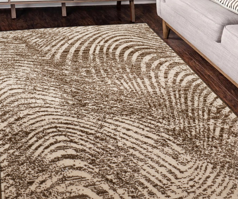 Modern outdoor area rug textile design. Modern exterior area flo MAESTRO FINGERPRINT NATU - Image 1