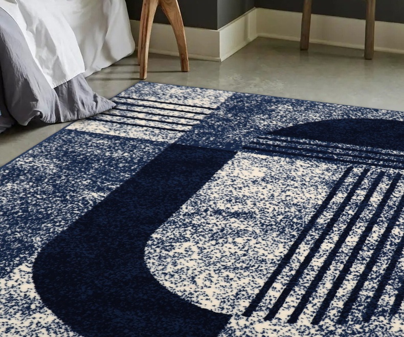 Modern geometric living area rug interior room rug design. MAESTRO STAR GREY - Image 1