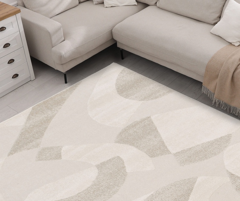 Modern geometric living area rug interior room rug design. MILAN CONCEPT NATURAL - Image 1